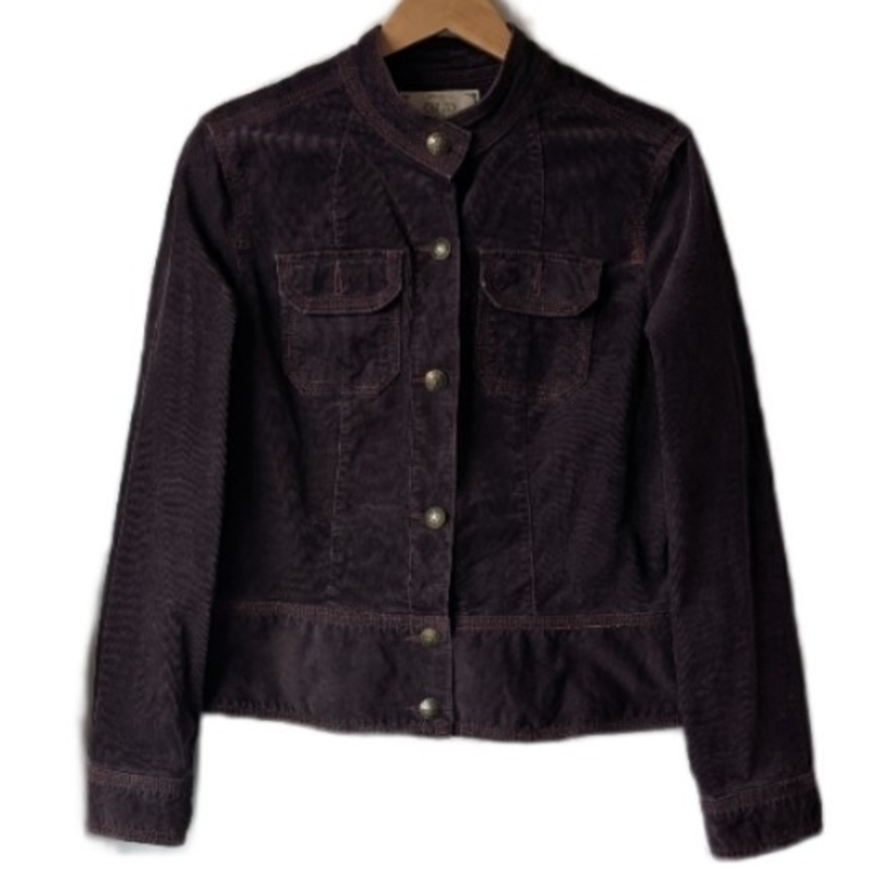 Vintage Burgundy Cropped Corduroy Jacket Size XL